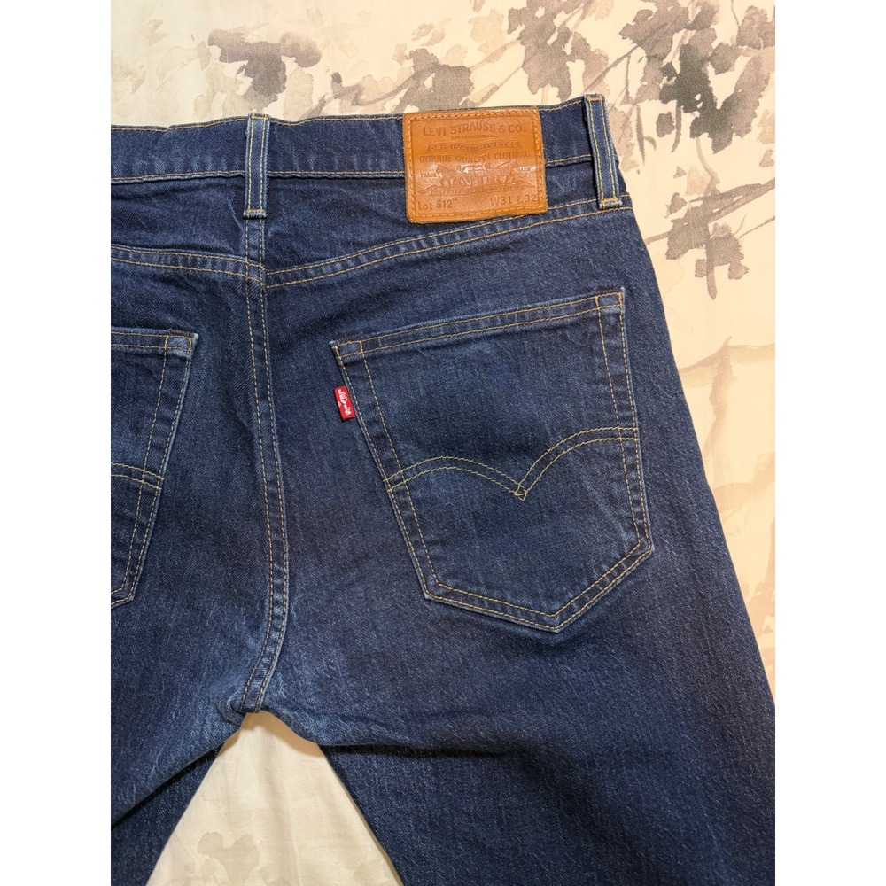 Levis 512 Slim Taper Jeans Mens 31x32 Dark Wash Indigo Premium Water Less Denim